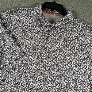 Maelreg Performance Polo‎ Shirt Mens XL Floral All Over Print Golf Athletic